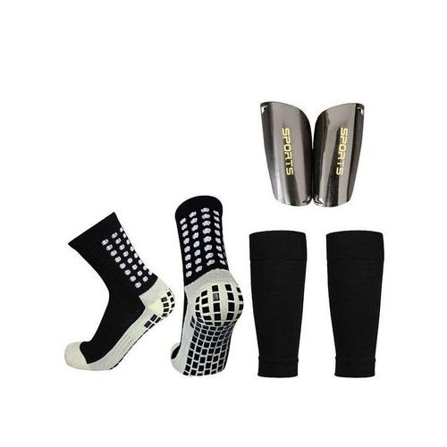 KANGERDUN 3-Piece Adult Anti-Slip Football Socks Protective Gear Set High Stretch - Black Item | Buy KANGERDUN 3-Piece Adult Anti-Slip Football Socks Protective Gear Set High Stretch - Black | SPOP Enterprise Global